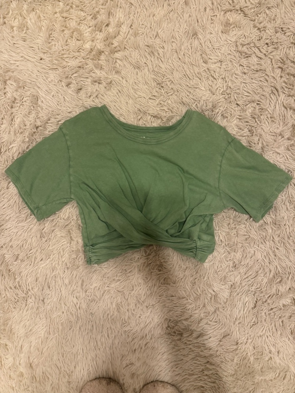 Green Aerie Twist-Front Crop Top